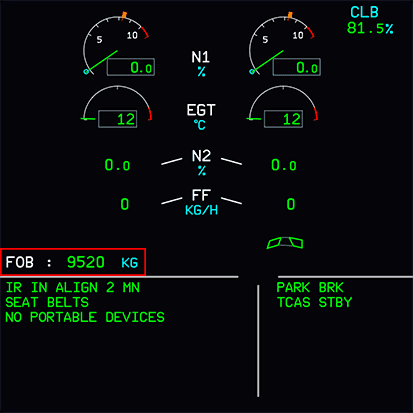 ECAM Fuel On Board